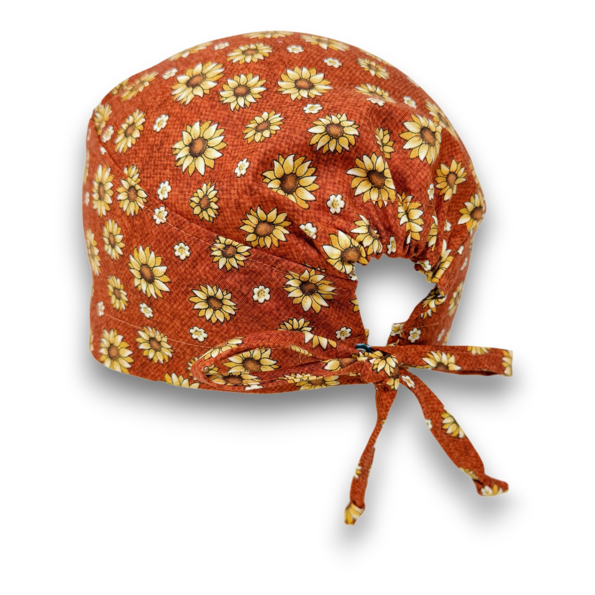 Autumn Flowers Skull tie-back style surgical scrub cap for men by Paradise Caps.
