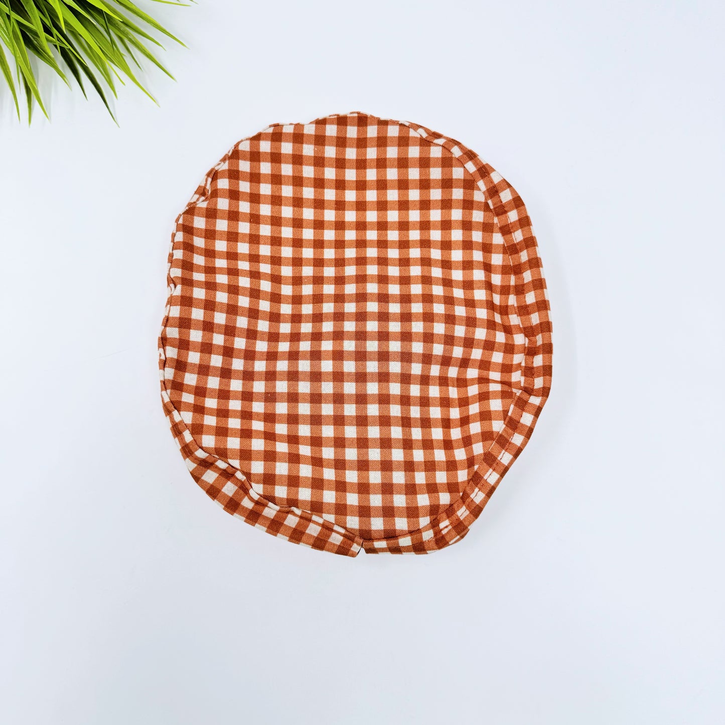 Rustic Check Rust Euro Scrub Cap for Women, Surgical cap Satin Lined Option