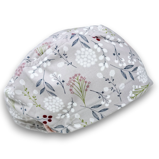 Floral Euro Scrub Cap for Women with Satin Lined Option by Paradise Caps.