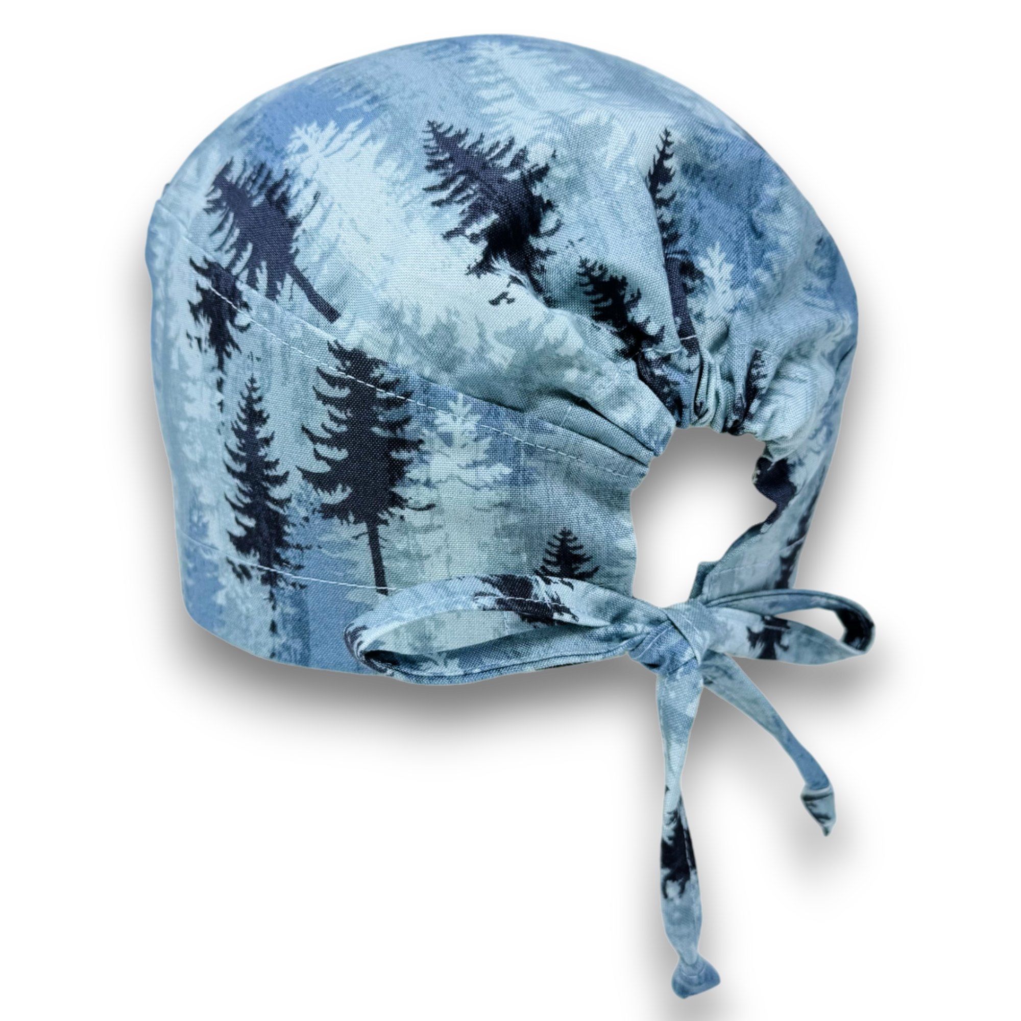 Forest Skull tie-back style surgical scrub cap for men by Paradise Caps.
