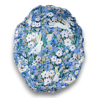 Spring Bunnies Euro scrub cap for women. Easter European satin lined surgical cap by Paradise Caps.