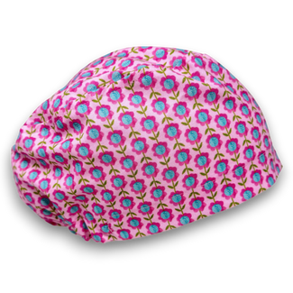 Floral Euro Scrub Cap for Women with Satin Lined Option by Paradise Caps.