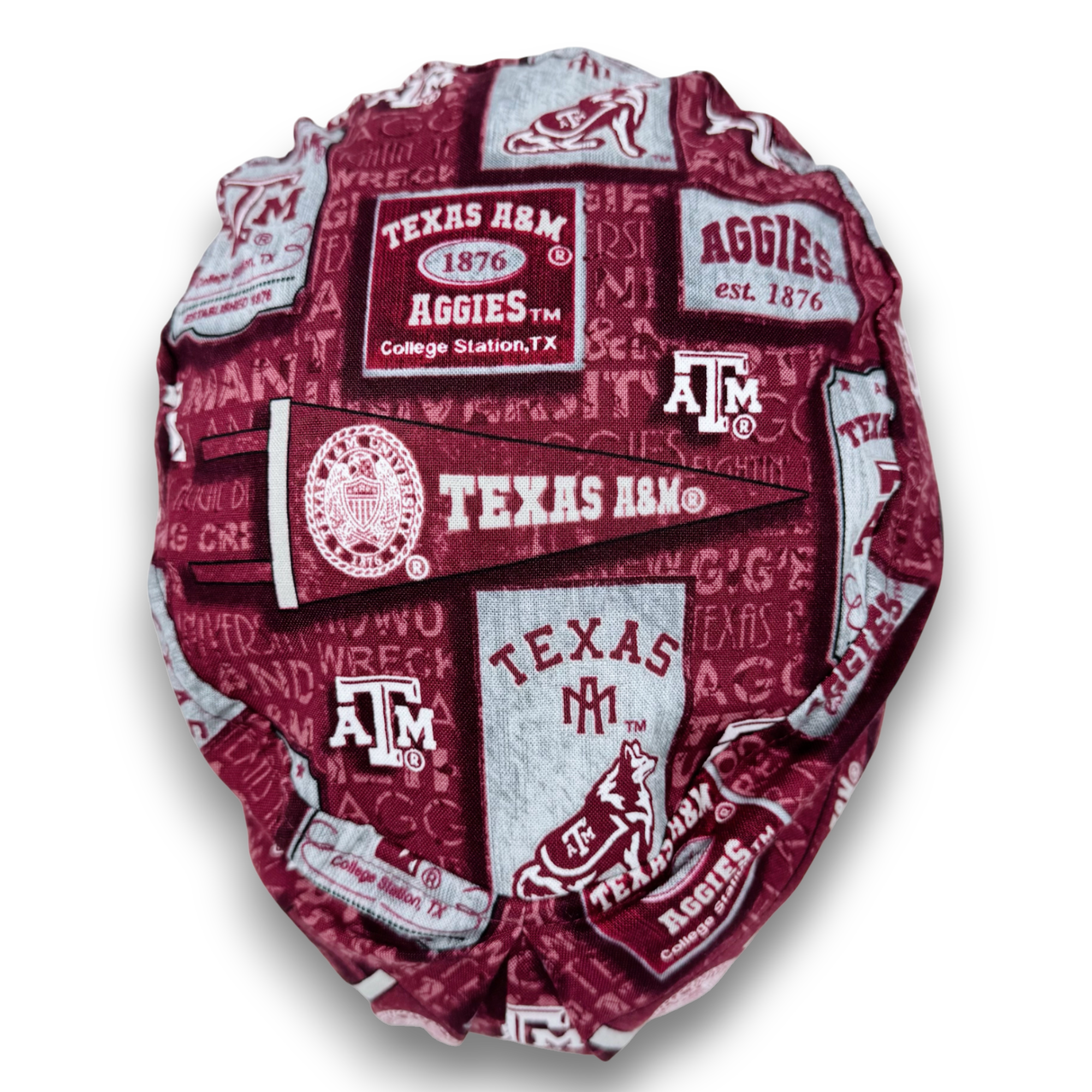 Texas A&M Euro Scrub Cap for Women with Satin Lined Option by Paradise Caps.
