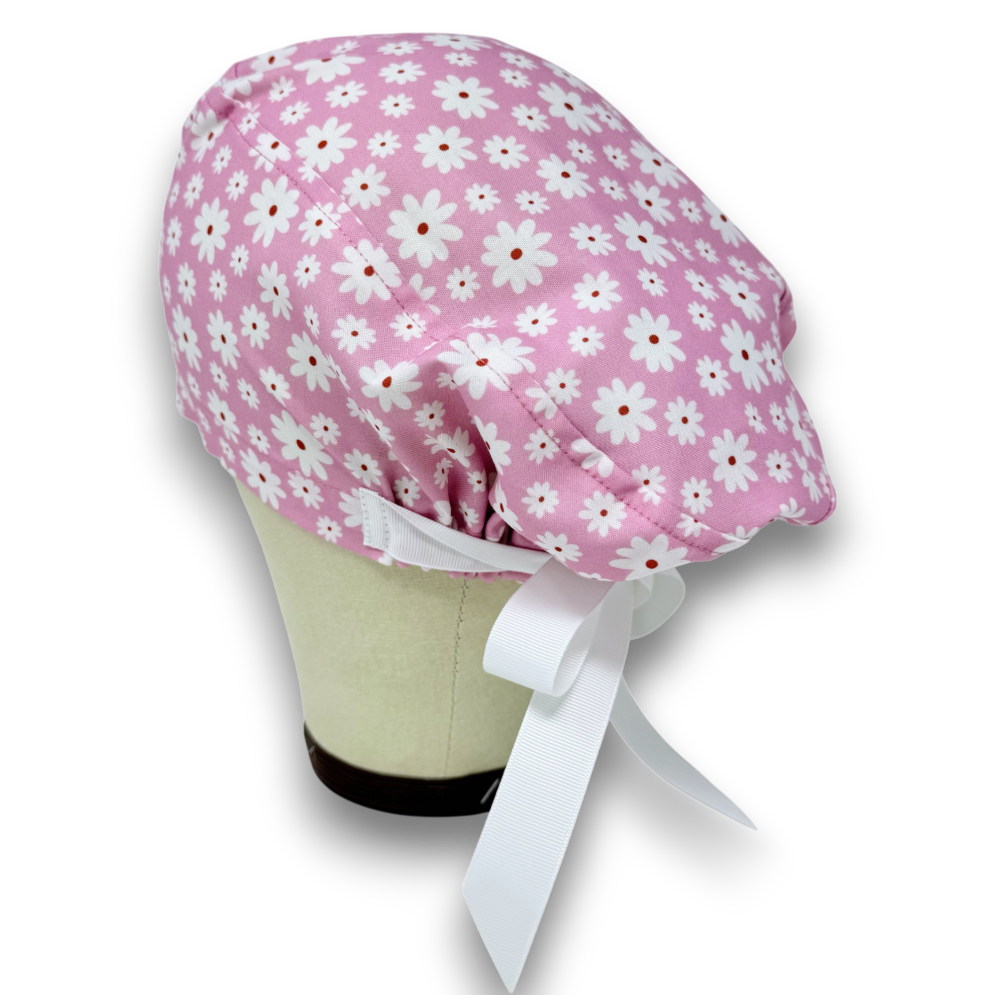 Daisy Euro scrub cap with ties for Women by Paradise Caps. Euro PLUS style.