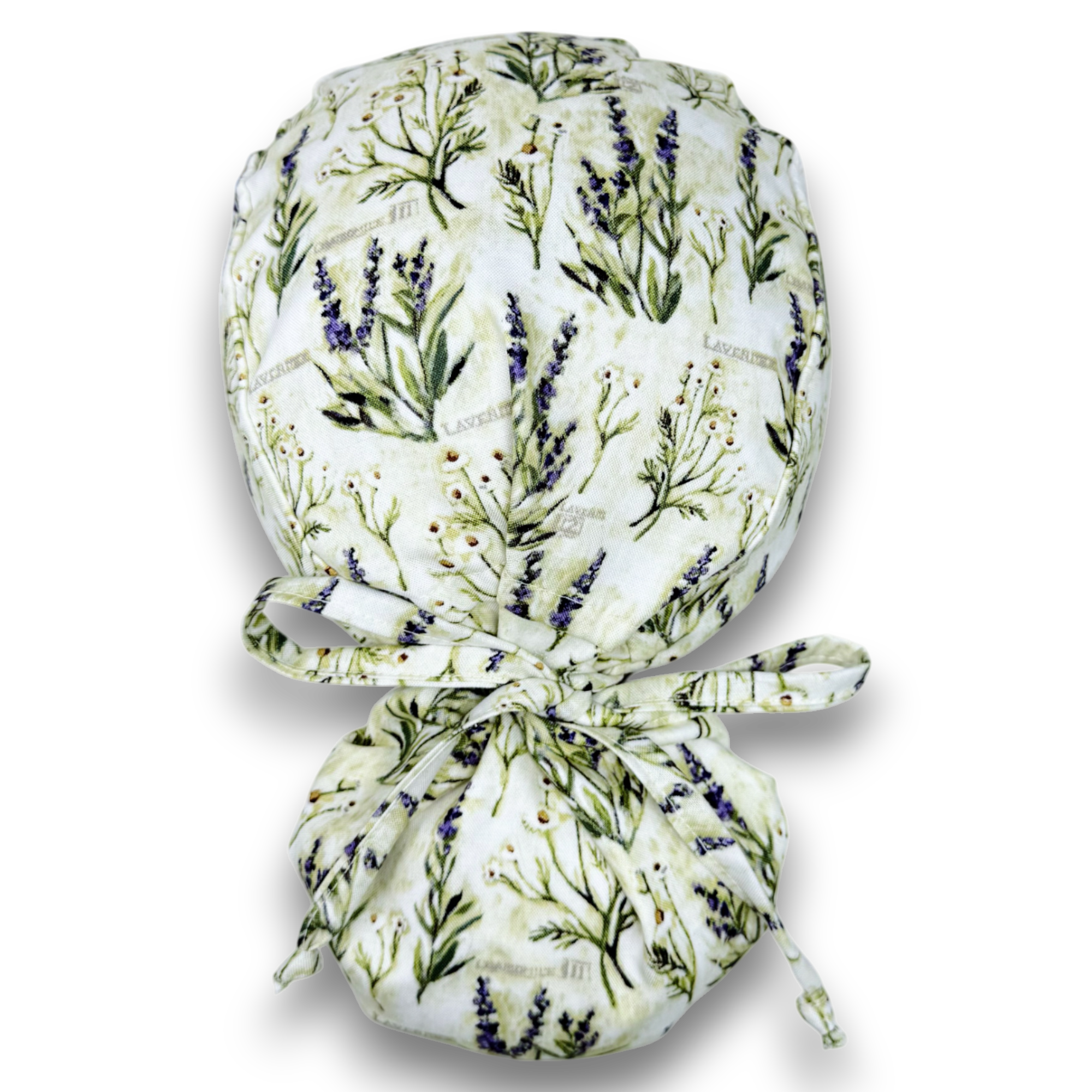 Lavender Ponytail scrub cap for women with satin lined option by Paradise Caps.