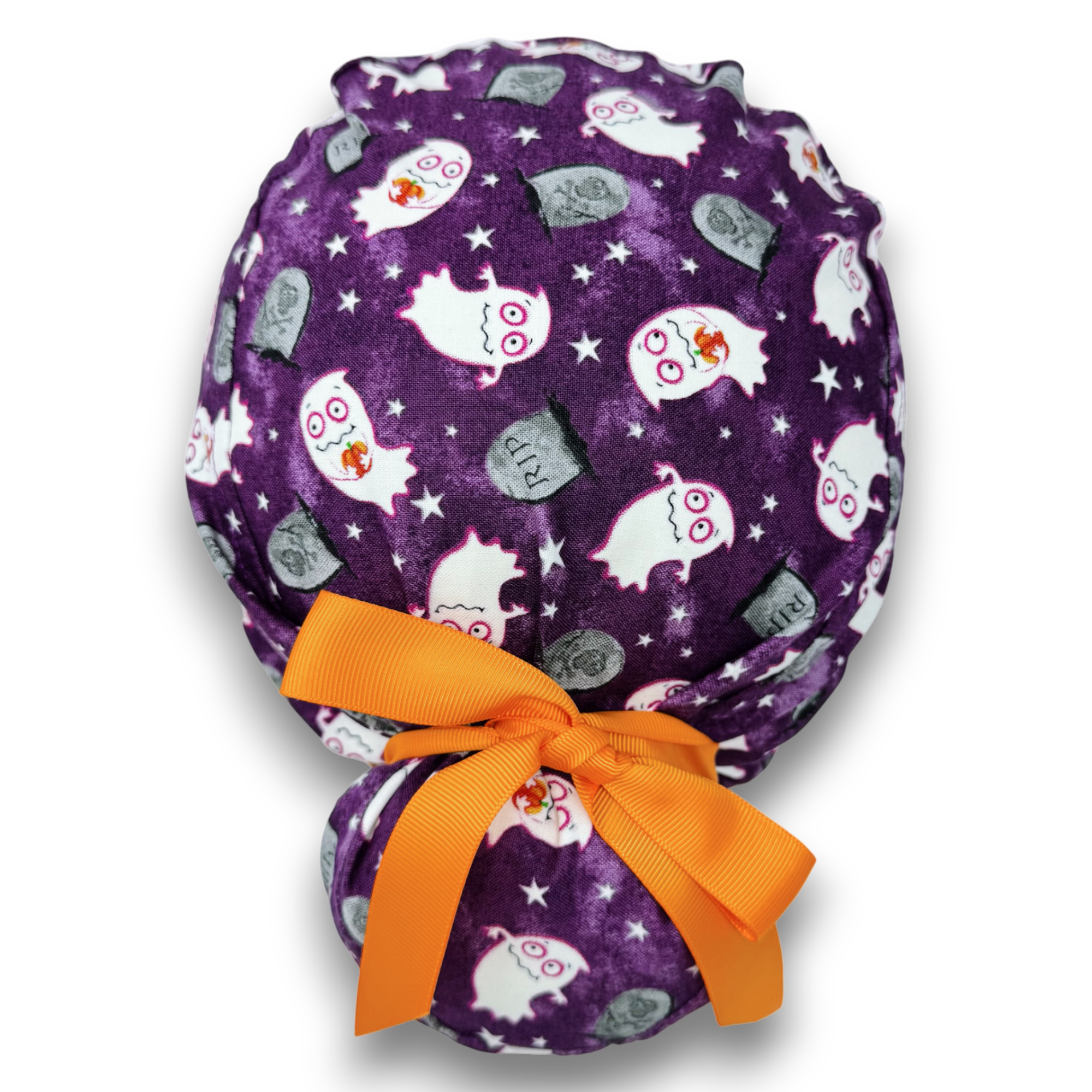 Glow Ghost Euro scrub cap with ties for Women by Paradise Caps. Euro PLUS style.