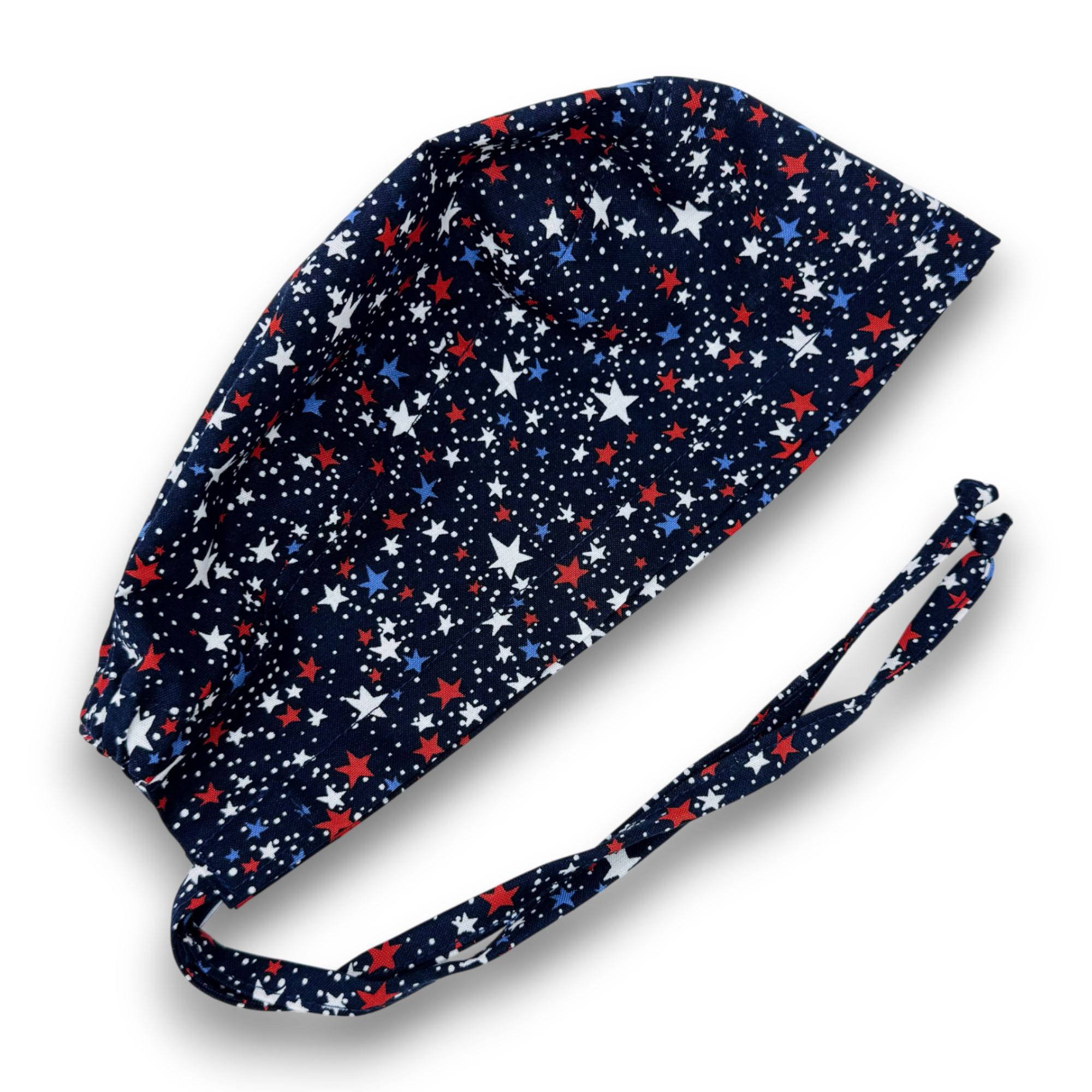 Star Skull tie-back style surgical scrub cap for men by Paradise Caps.