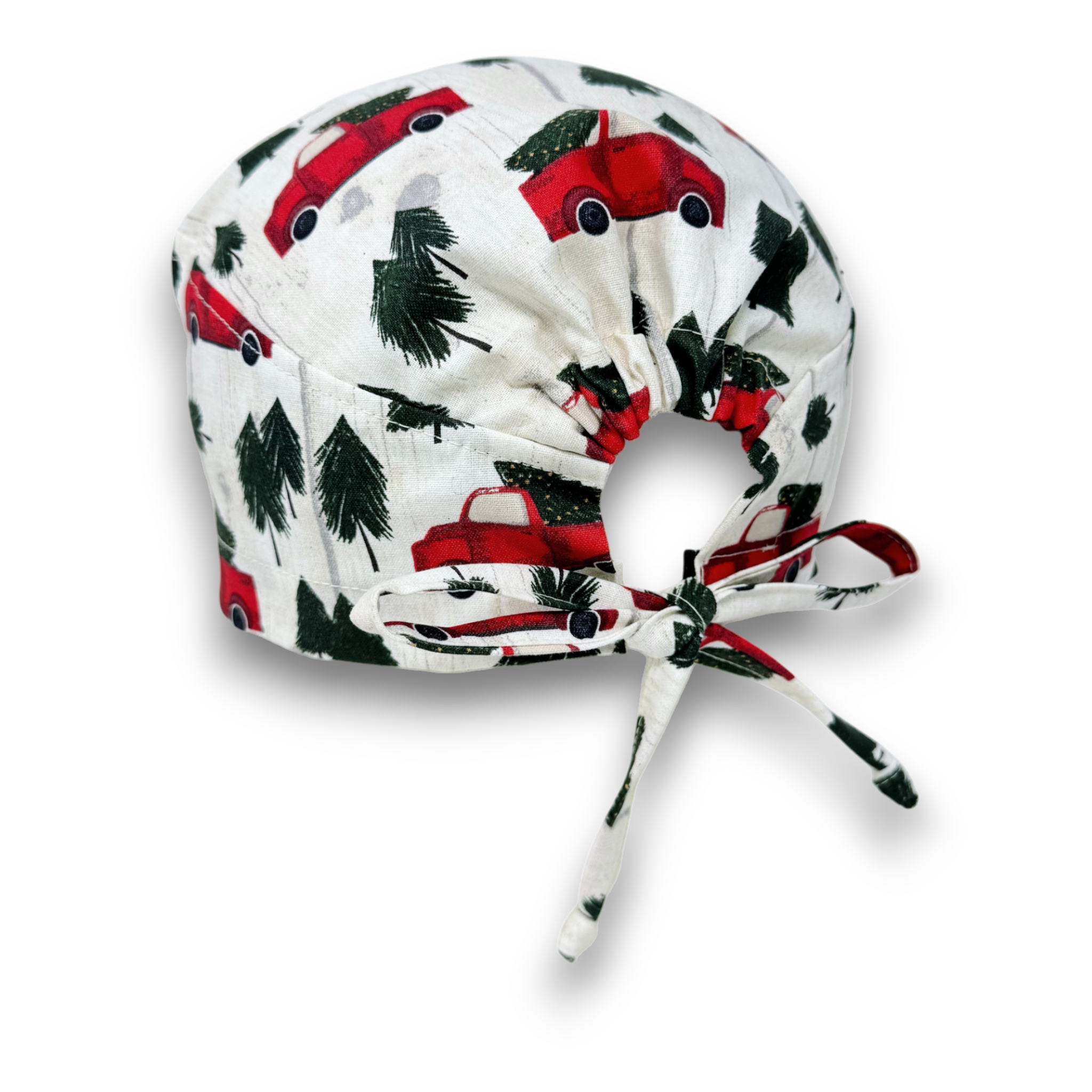 Christmas tree Skull tie-back style surgical scrub cap for men by Paradise Caps.