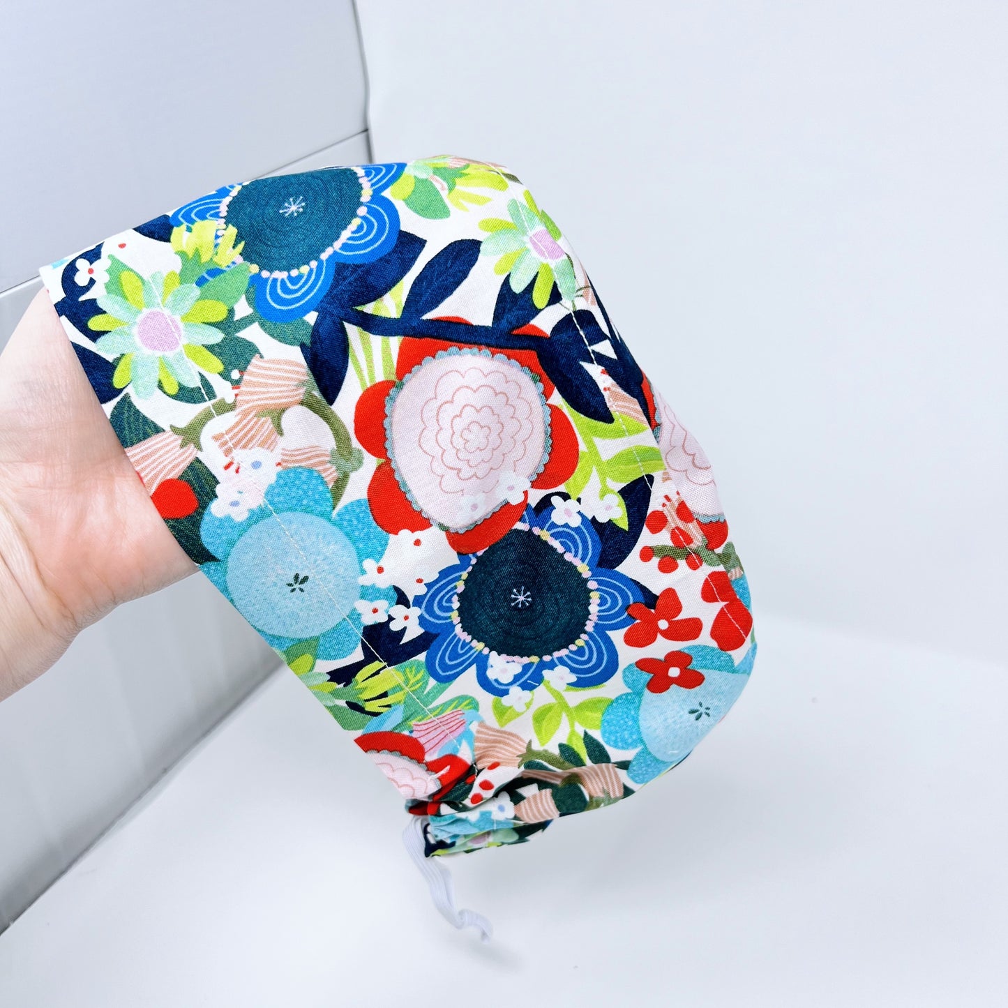 Lovely Planet Floral Euro Scrub Cap for Women, Surgical cap Satin Lined Option