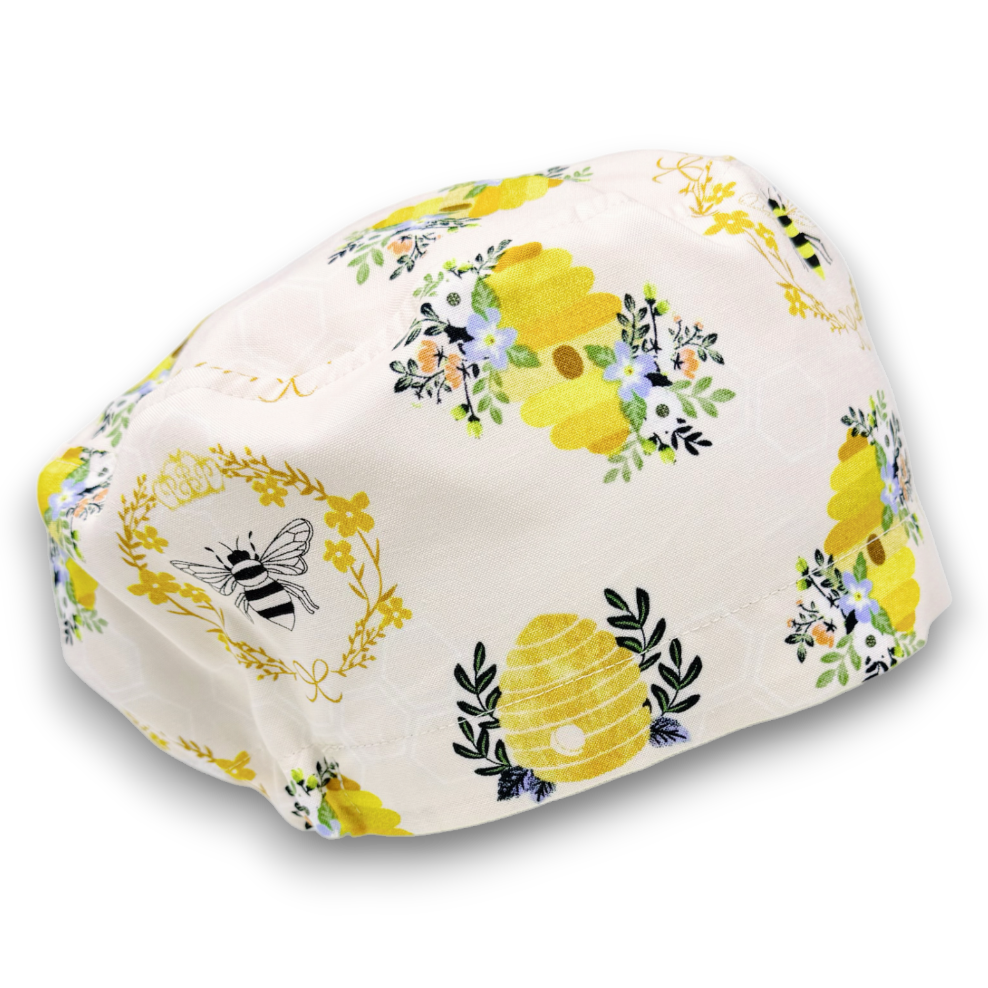 Bee Euro Scrub Cap for Women with Satin Lined Option by Paradise Caps.
