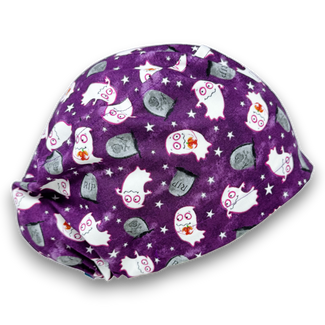 Glow Ghost Euro Scrub Cap for Women with Satin Lined Option by Paradise Caps.
