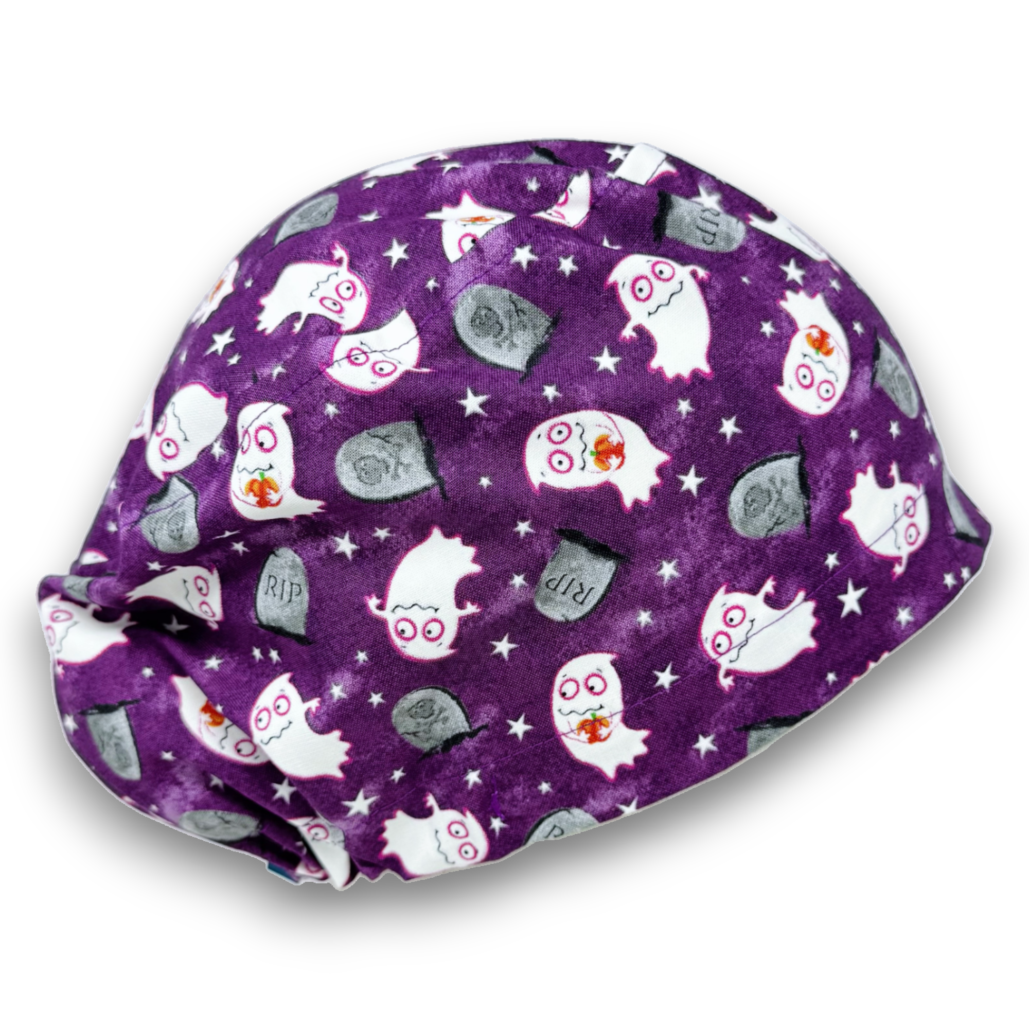 Glow Ghost Euro Scrub Cap for Women with Satin Lined Option by Paradise Caps.