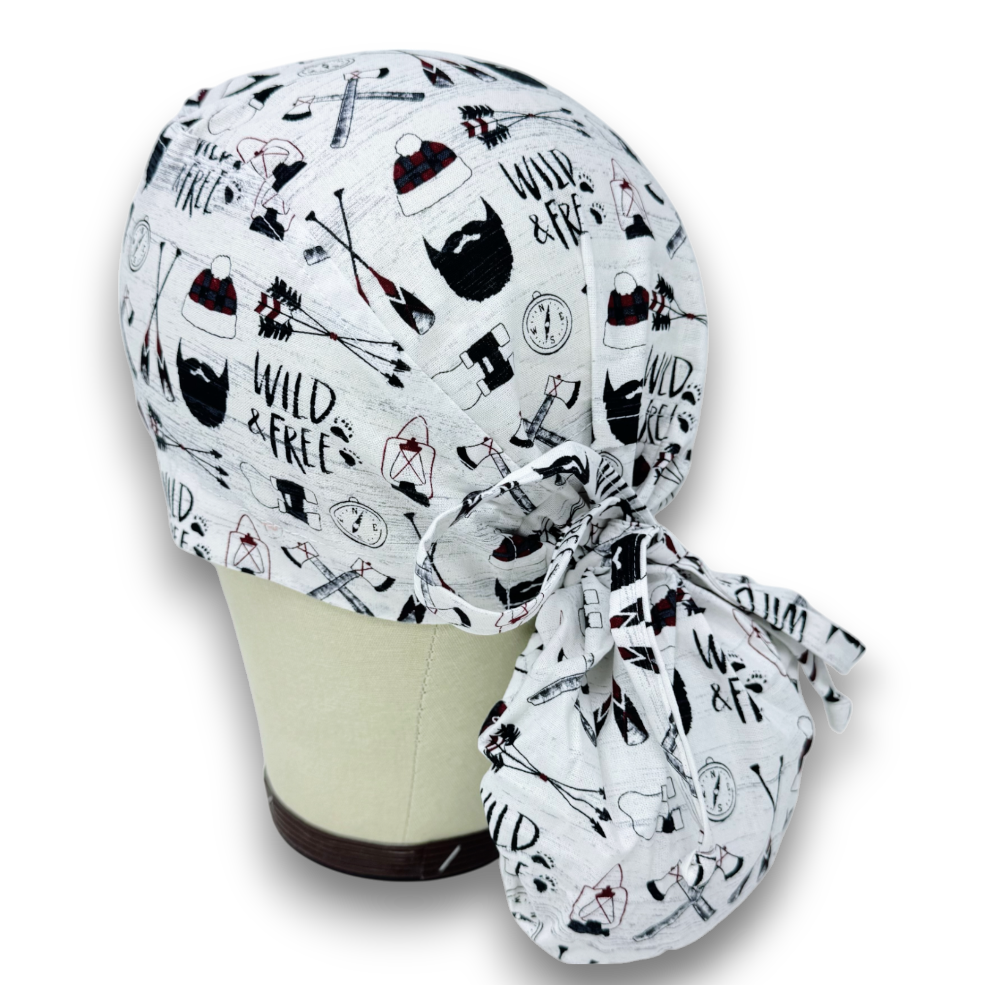 Wild and free Ponytail scrub cap for women with satin lined option by Paradise Caps.