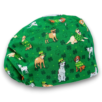 St. Patrick’s Day Euro Scrub Cap for Women with Satin Lined Option by Paradise Caps.