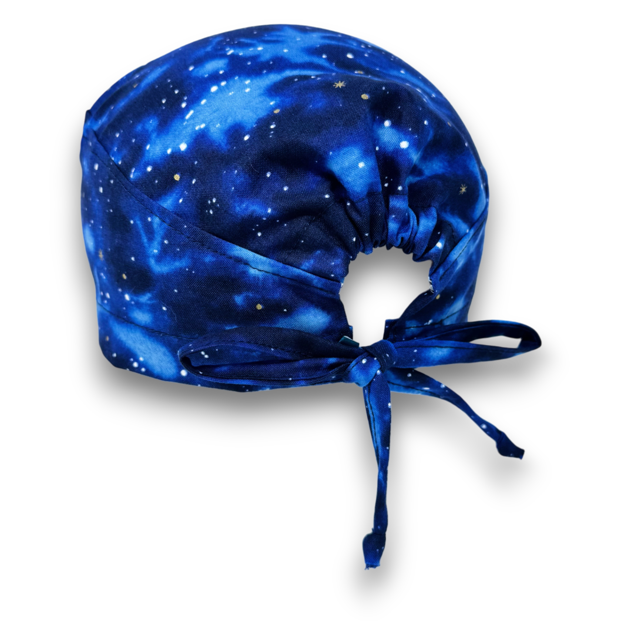 Night sky Men's Skull tie-back style surgical scrub cap for men by Paradise Caps.