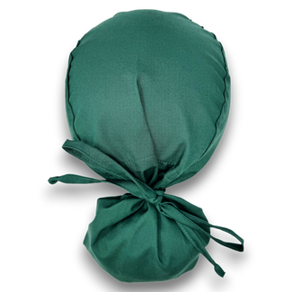 Forest green Ponytail scrub cap for women with satin lined option by Paradise Caps.