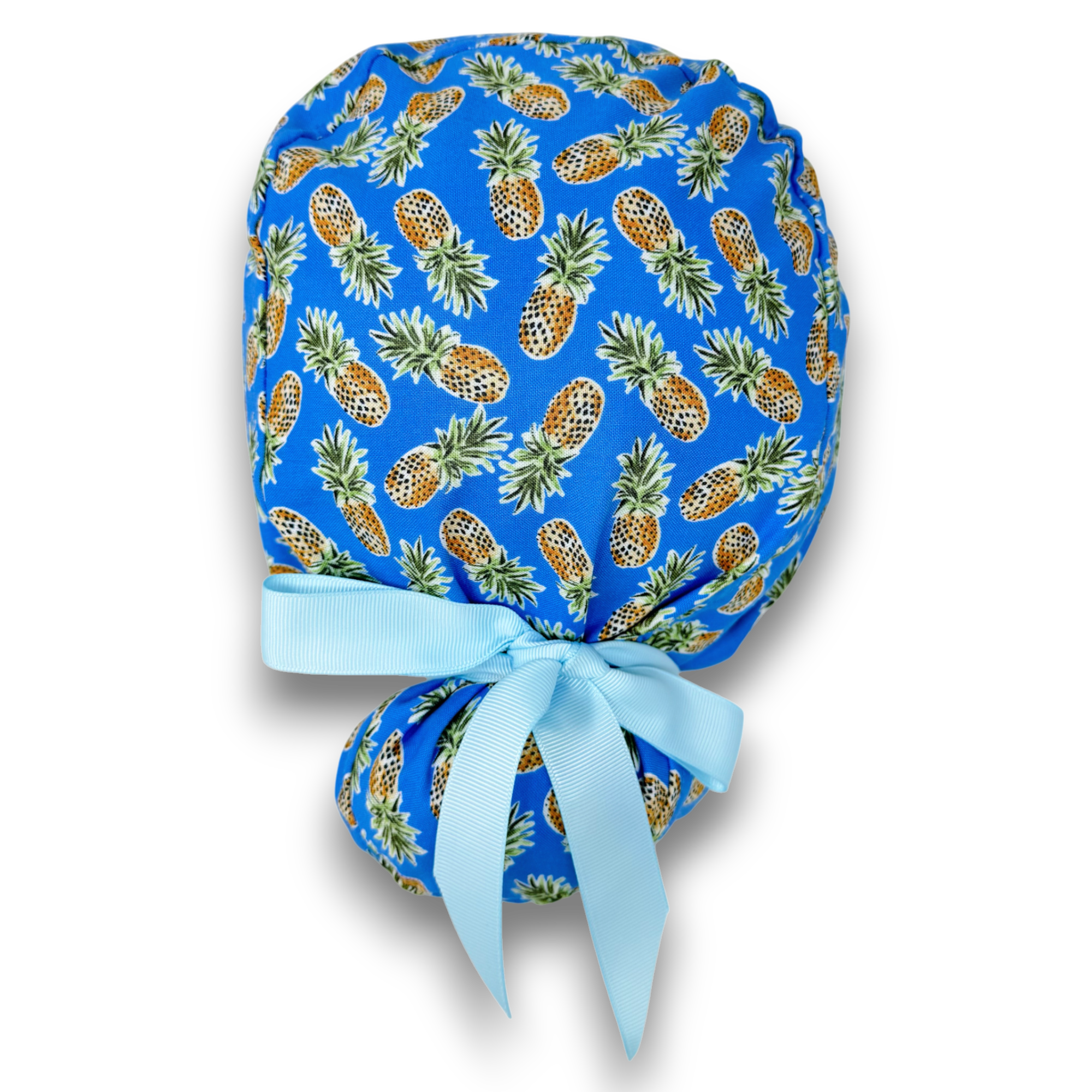 Pineapple Euro scrub cap with ties for Women by Paradise Caps. Euro PLUS style.