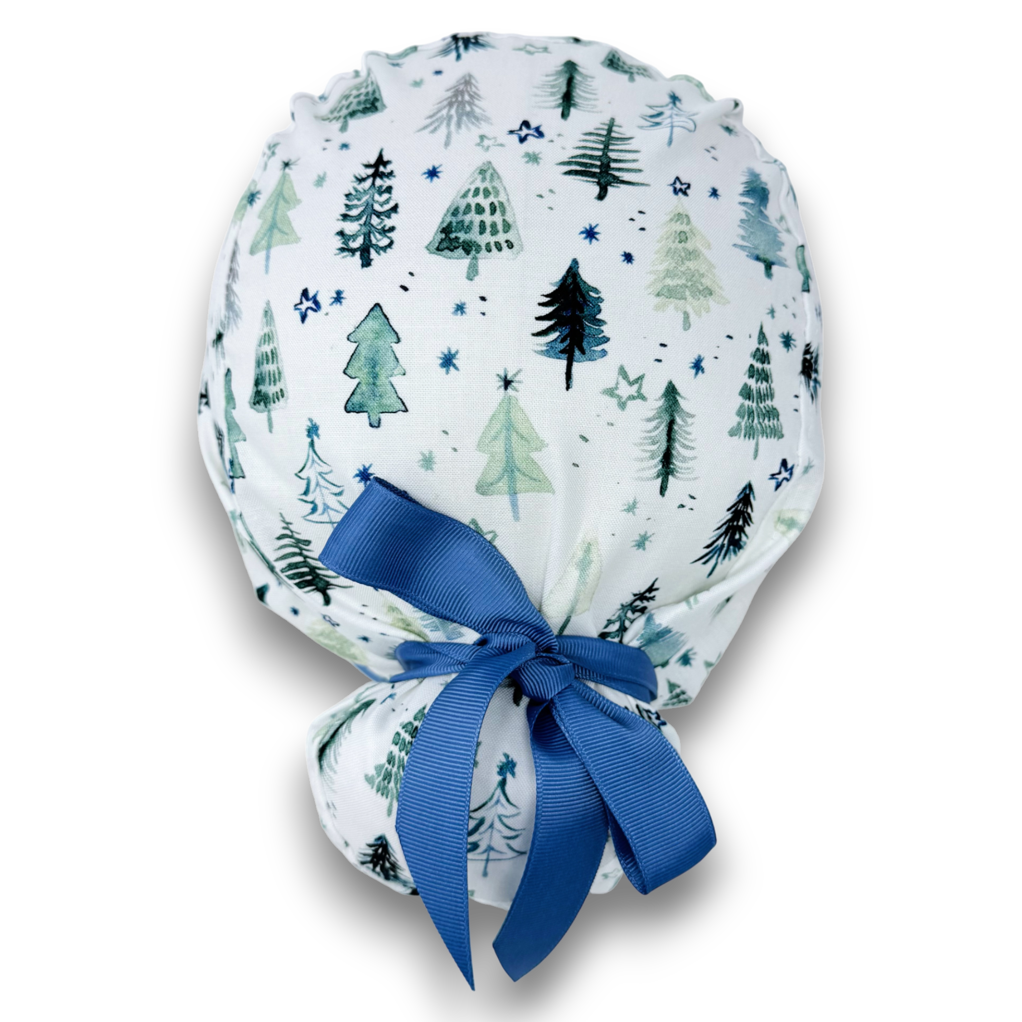 Winter tree Euro scrub cap with ties for Women by Paradise Caps. Euro PLUS style.