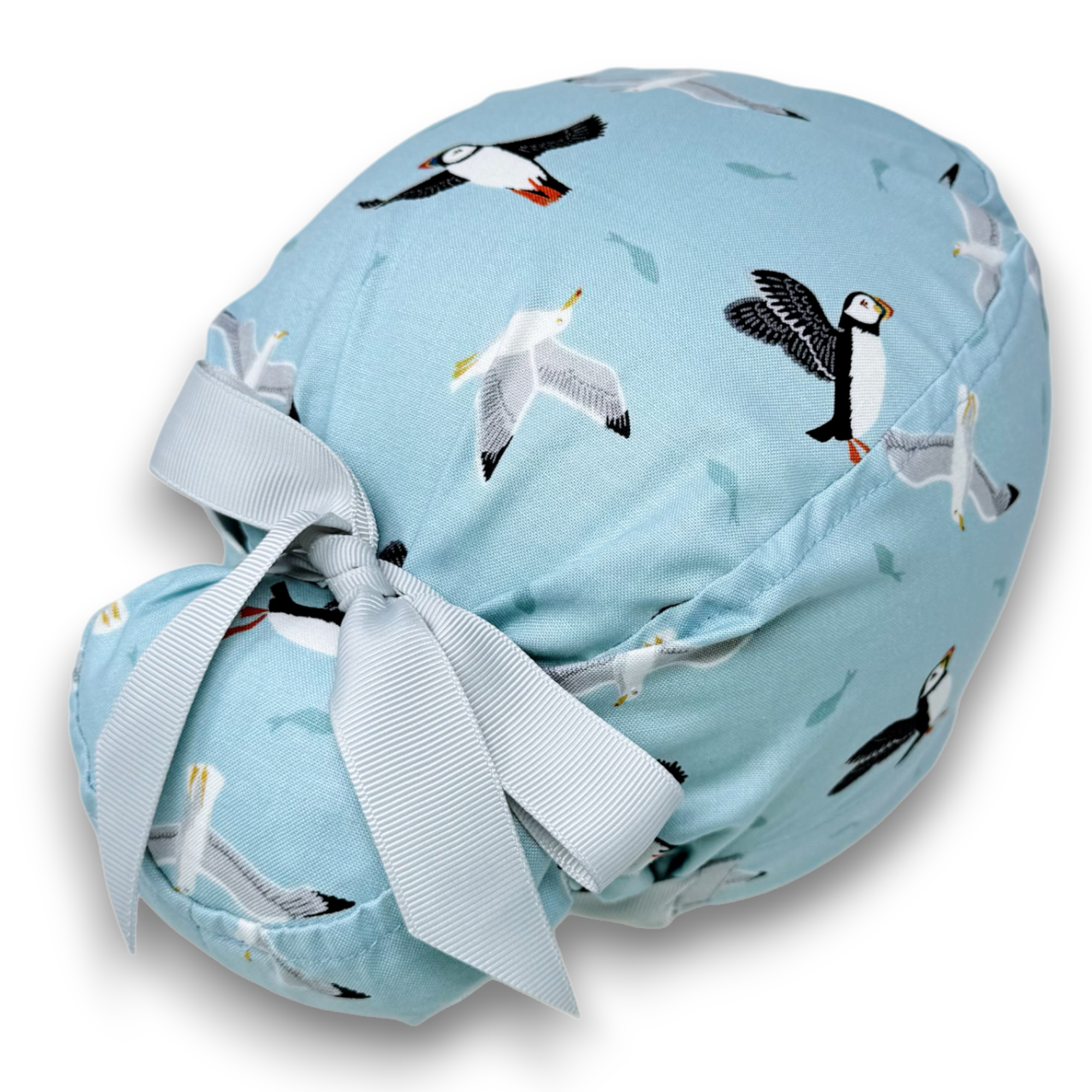Puffin Euro scrub cap with ties for Women by Paradise Caps. Euro PLUS style.