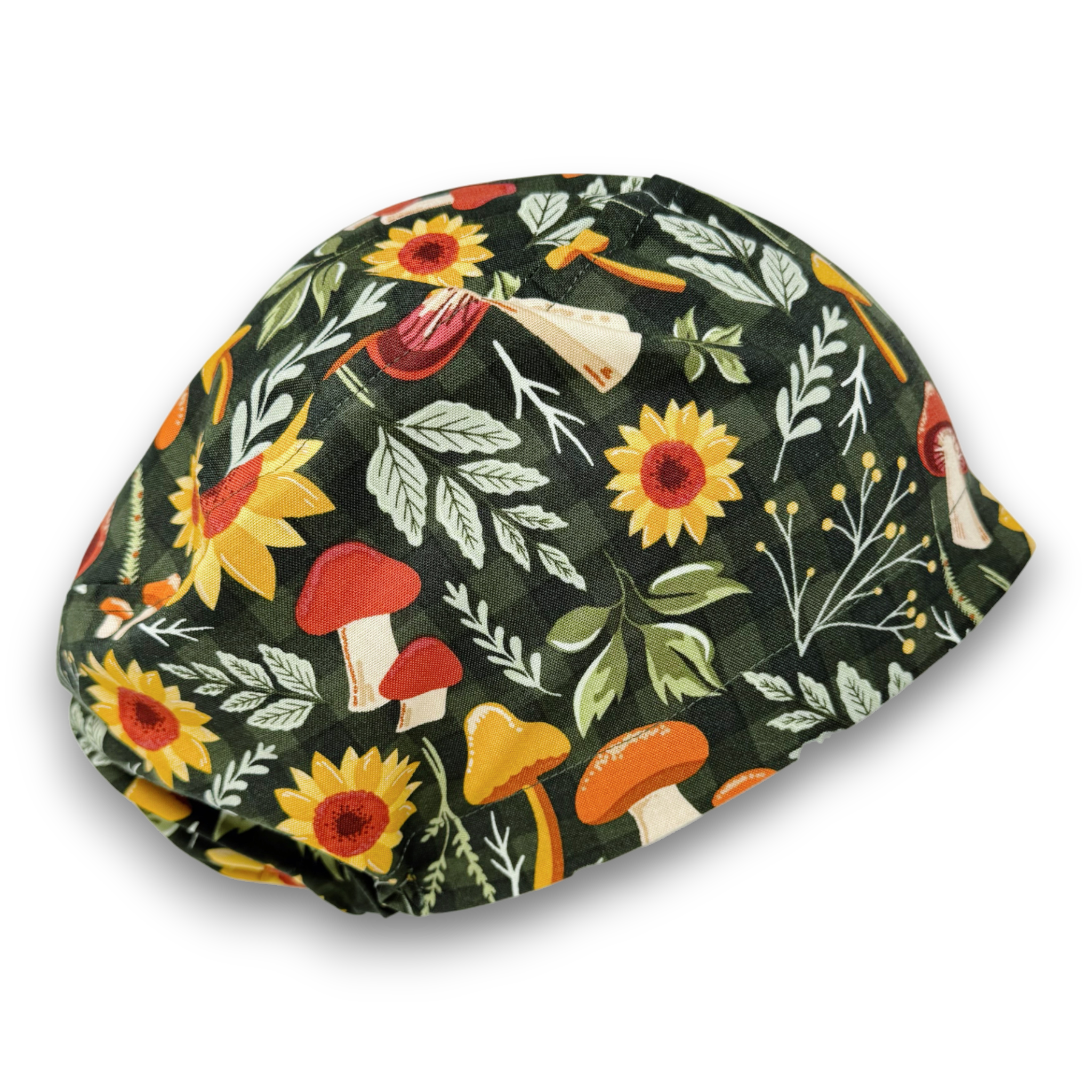 Fall flower Euro Scrub Cap for Women with Satin Lined Option by Paradise Caps.