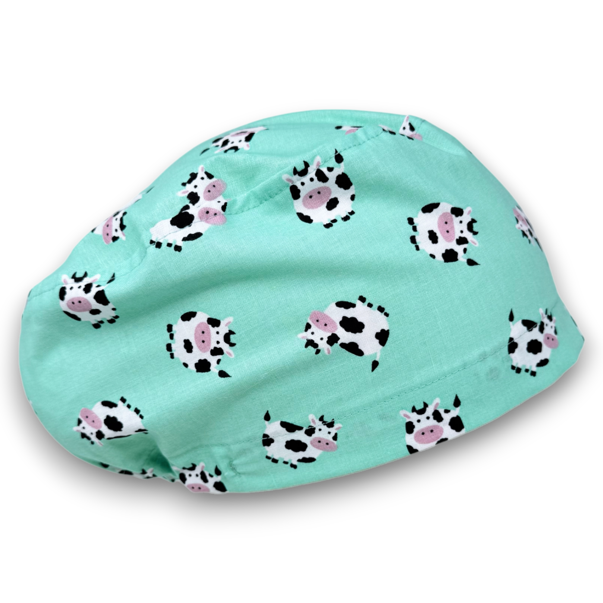 Cow Euro Scrub Cap for Women with Satin Lined Option by Paradise Caps.