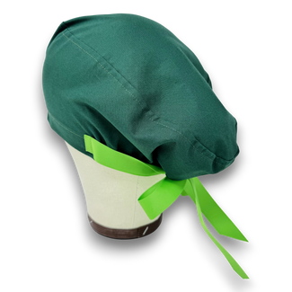 Forest green Euro scrub cap with ties for Women by Paradise Caps. Euro PLUS style.