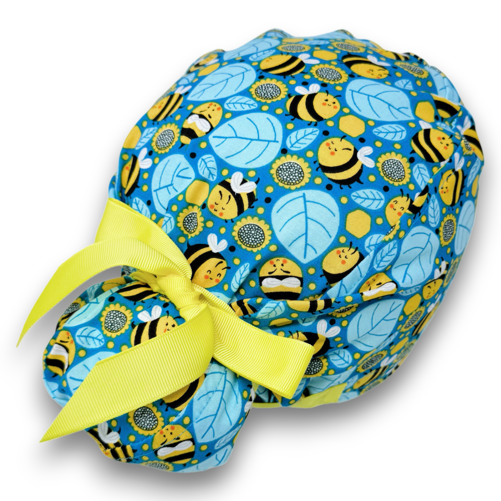 Bee Euro scrub cap with ties for Women by Paradise Caps. Euro PLUS style.