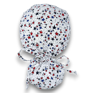 Star Ponytail scrub cap for women with satin lined option by Paradise Caps.