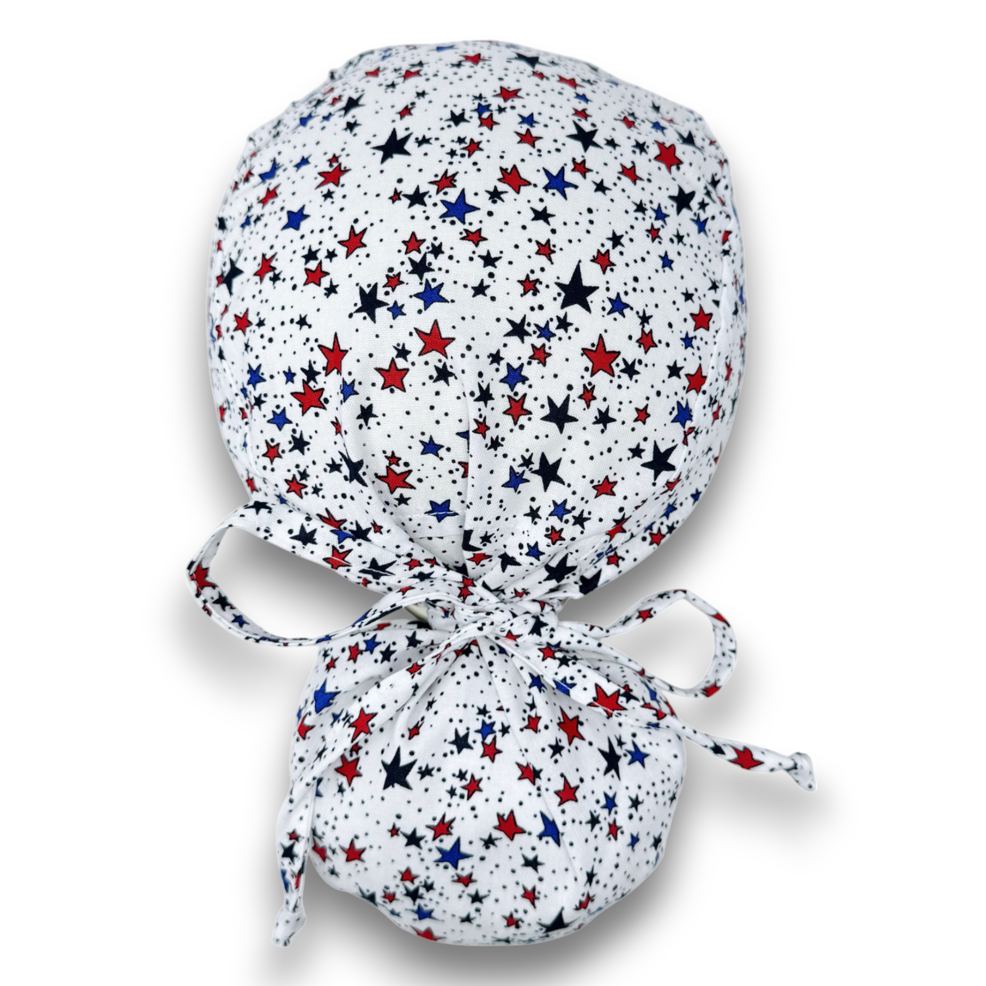 Star Ponytail scrub cap for women with satin lined option by Paradise Caps.