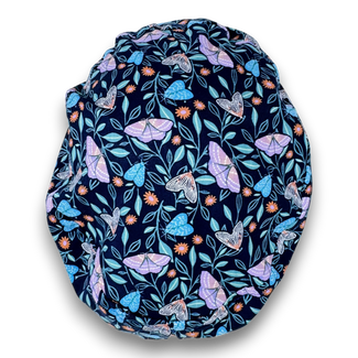 Midnight Butterfly Euro Scrub Cap for Women with Satin Lined Option by Paradise Caps.