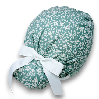 Floral Euro scrub cap with ties for Women by Paradise Caps. Euro PLUS style.