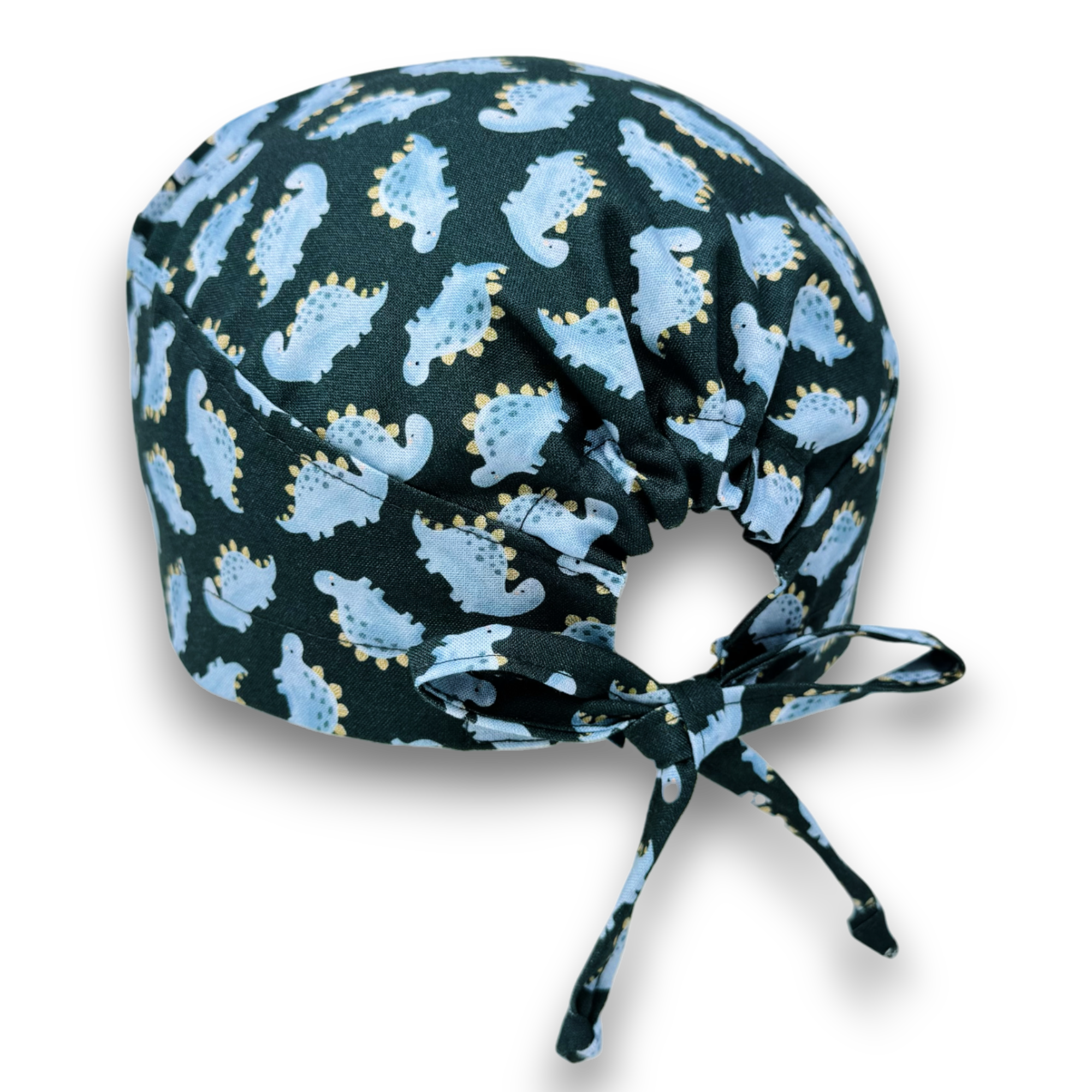 Dinosaur Skull tie-back style surgical scrub cap by Paradise Caps.