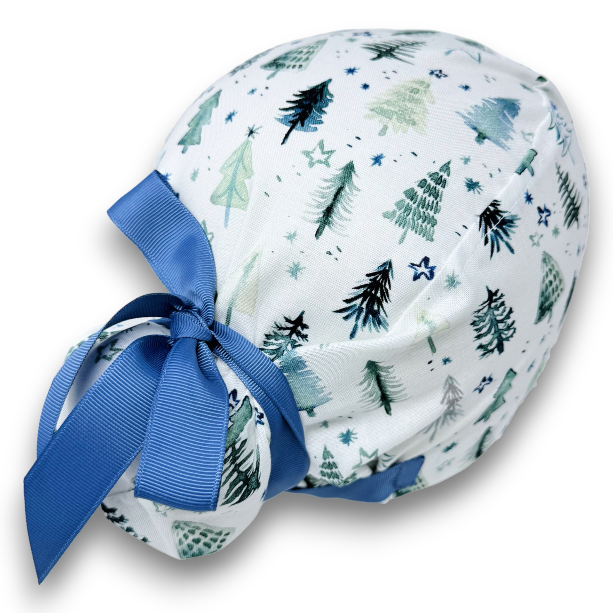 Winter tree Euro scrub cap with ties for Women by Paradise Caps. Euro PLUS style.