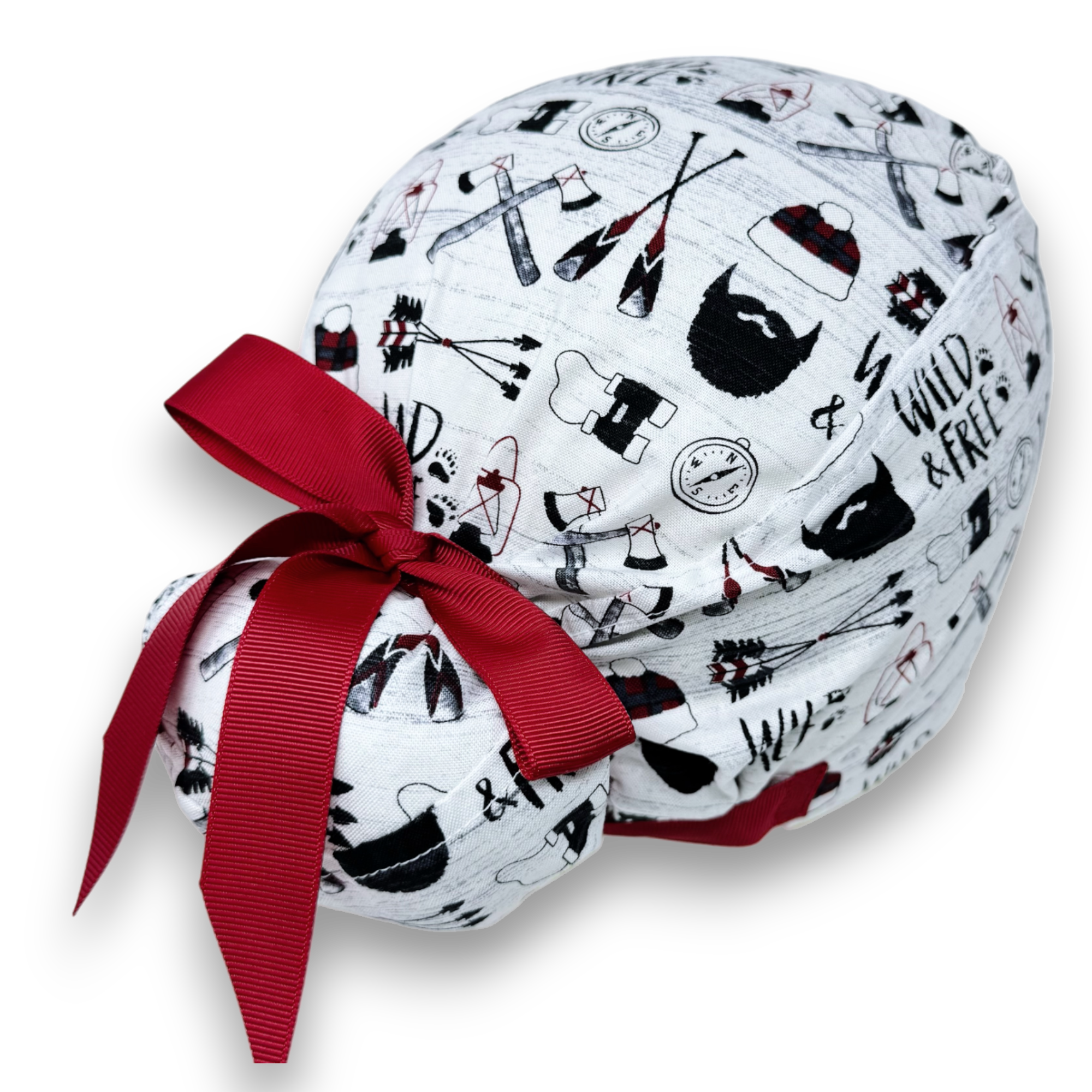 Wild & free Euro scrub cap with ties for Women by Paradise Caps. Euro PLUS style.