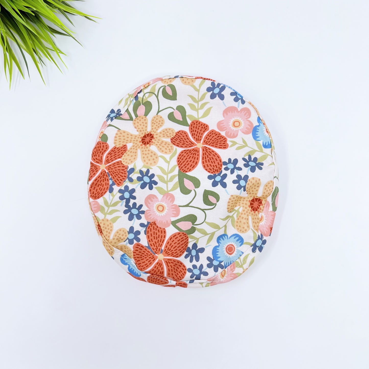 Embroidered flowerbed Euro Scrub Cap for Women, Surgical cap Satin Lined Option