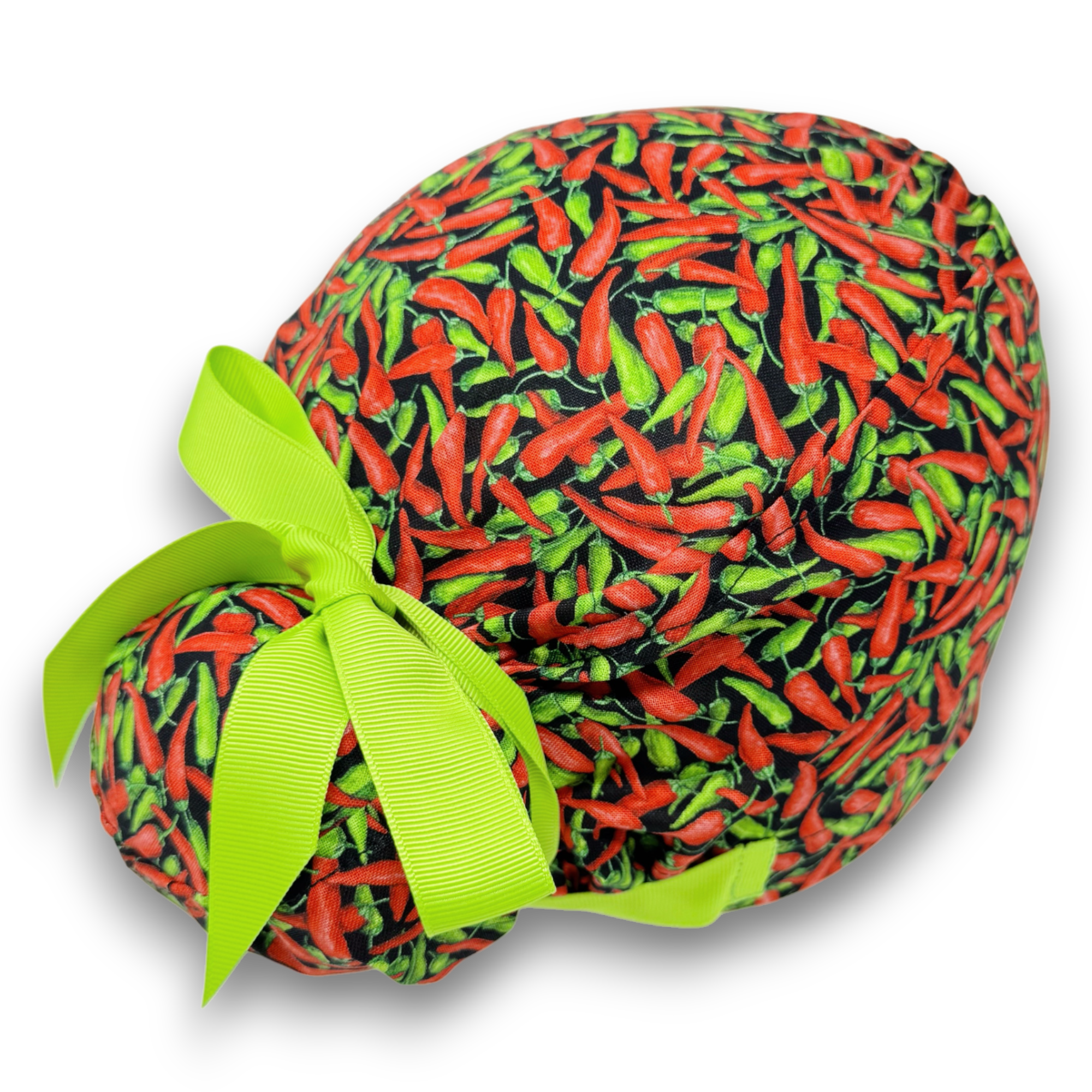 Chili Euro scrub cap with ties for Women by Paradise Caps. Euro PLUS style.