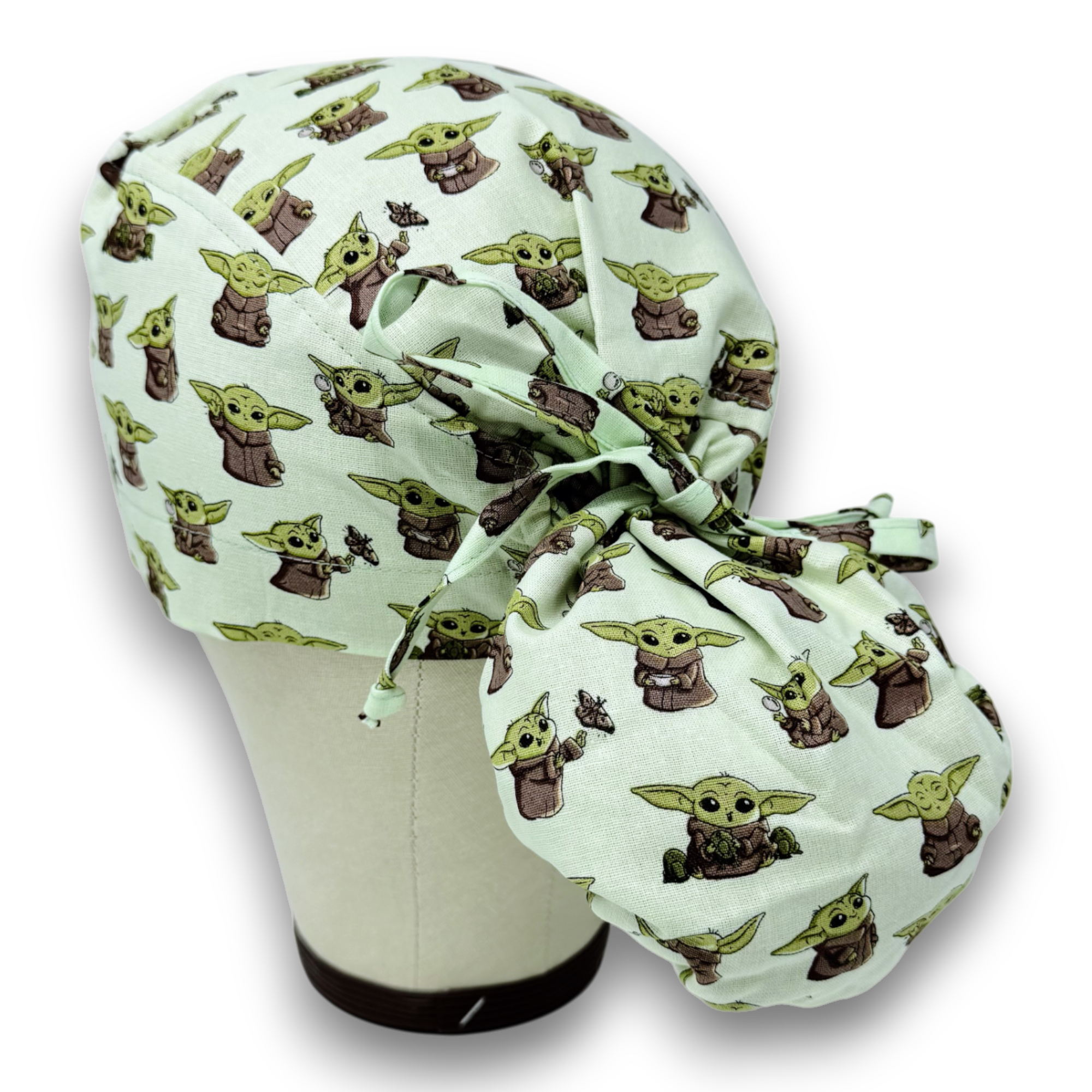 Ponytail scrub cap for women with satin lined option by Paradise Caps.