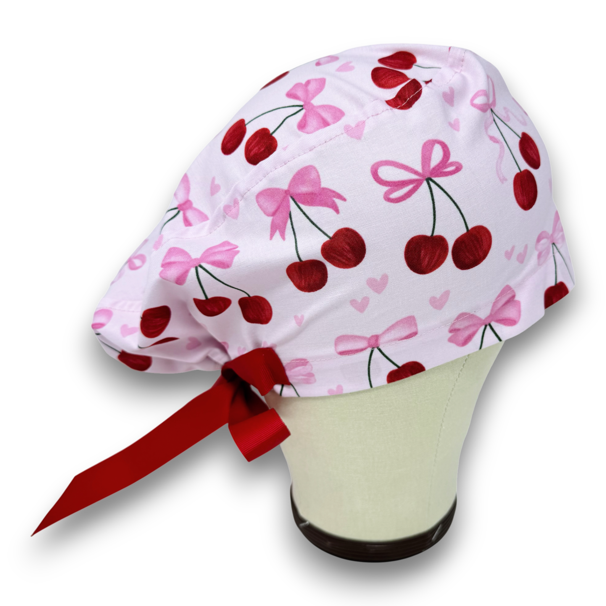 Valentine's day Euro scrub cap with ties for Women by Paradise Caps. Euro PLUS style.