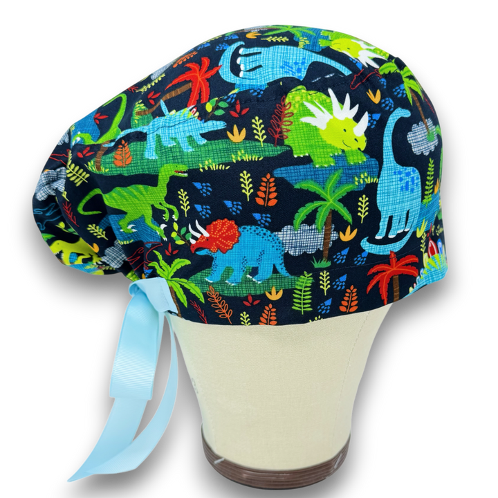 Dinosaur Euro scrub cap with ties for Women by Paradise Caps. Euro PLUS ...