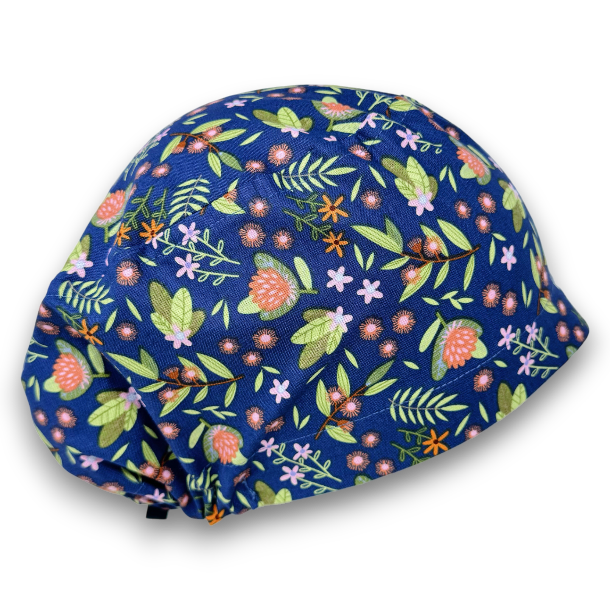 Floral Euro Scrub Cap for Women with Satin Lined Option by Paradise Caps.