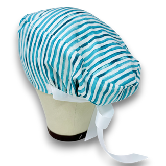 Blue Row Euro scrub cap with ties for Women by Paradise Caps. Euro PLUS style.