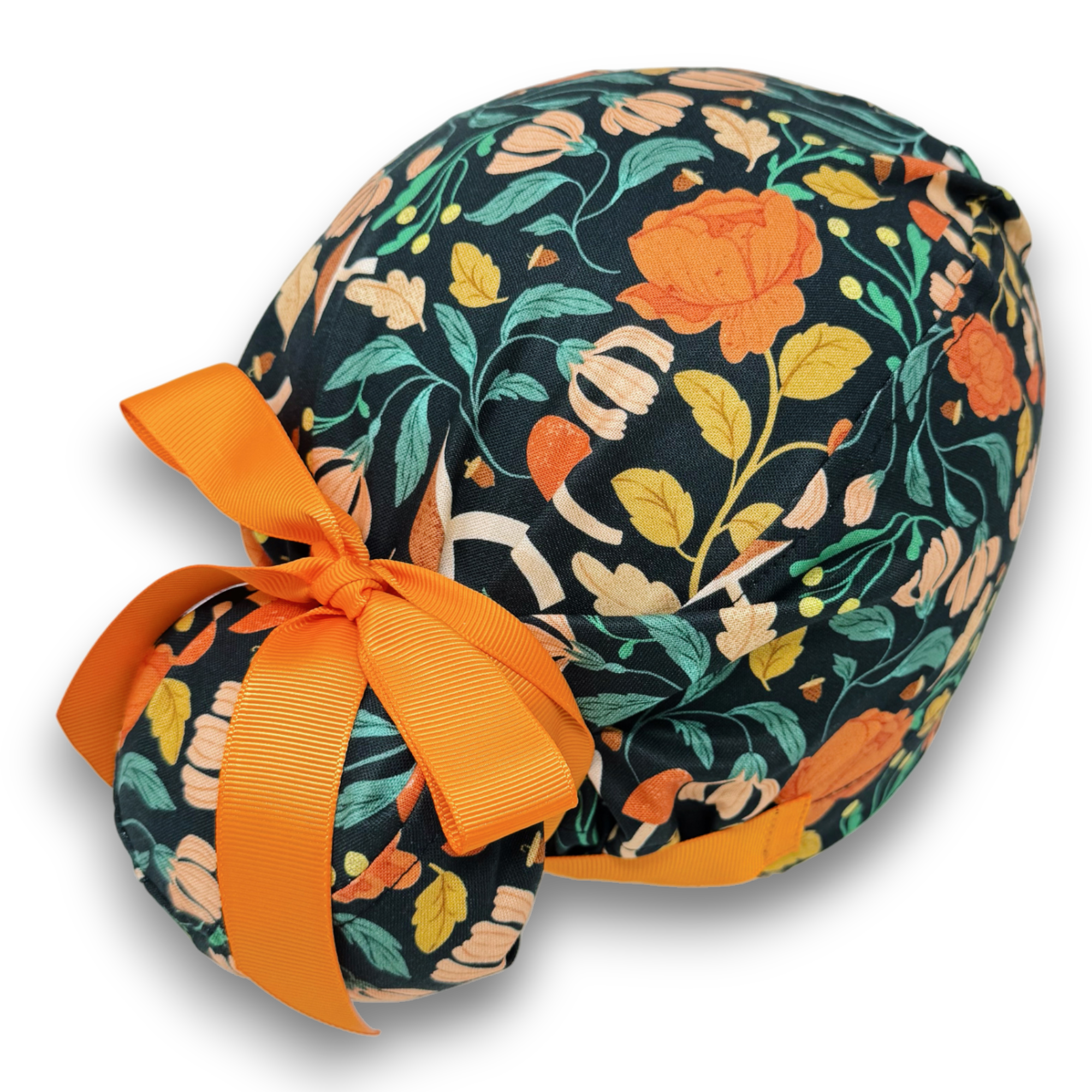 Fall Euro scrub cap with ties for Women by Paradise Caps. Euro PLUS style.