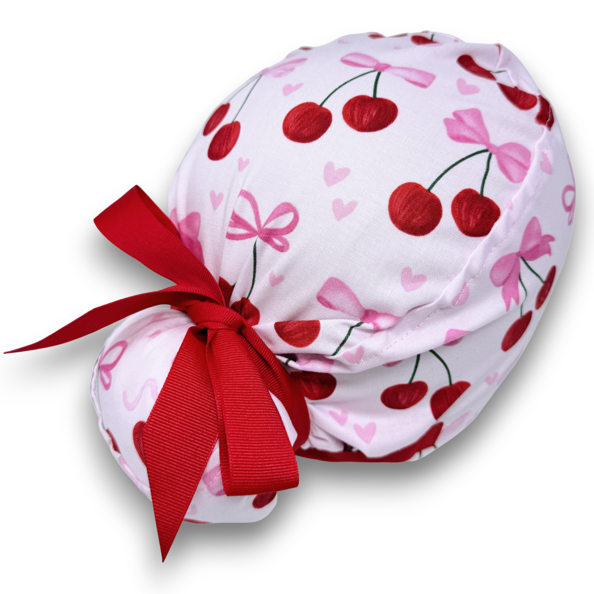 Valentine's day Euro scrub cap with ties for Women by Paradise Caps. Euro PLUS style.