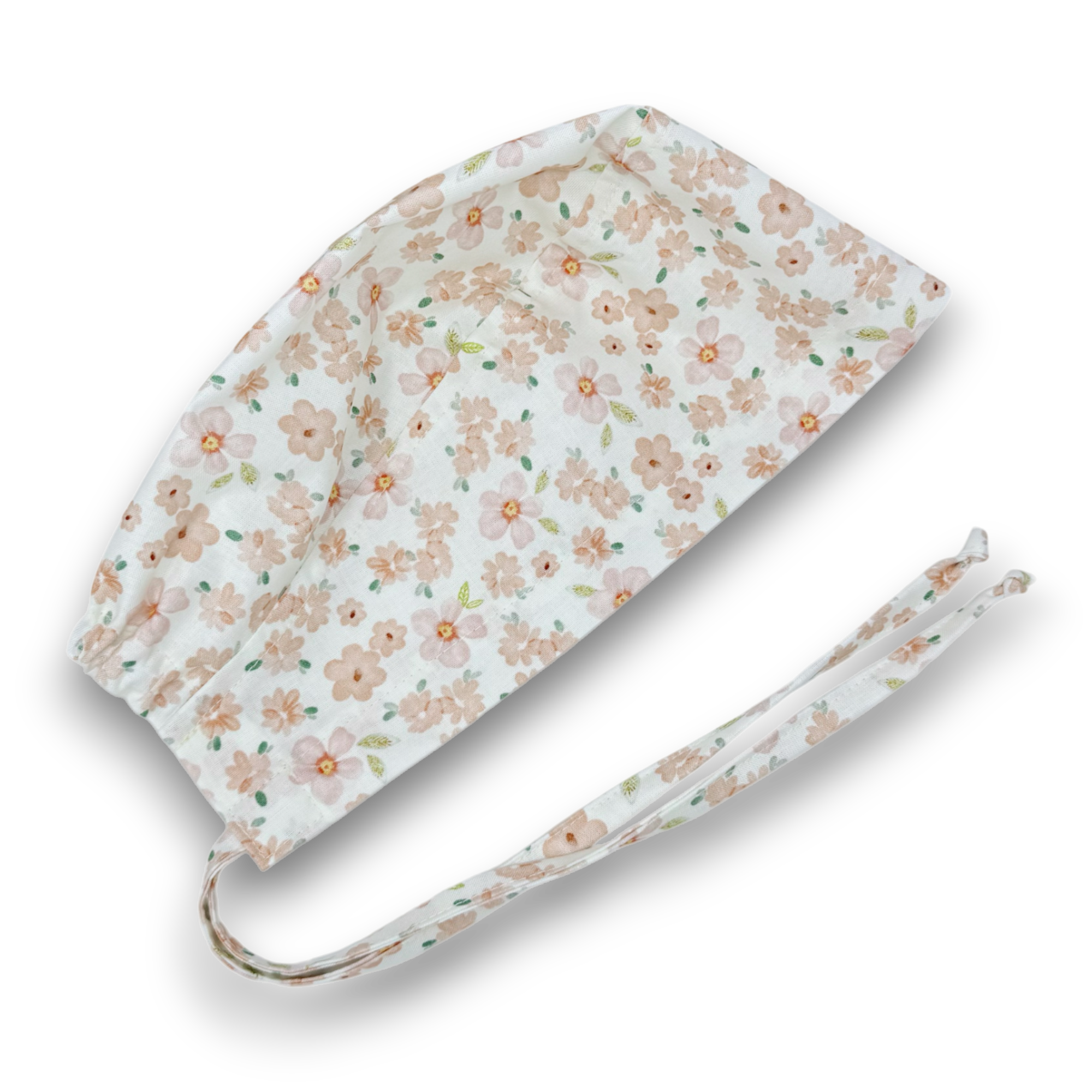 Flower Skull tie-back style surgical scrub cap for men by Paradise Caps.