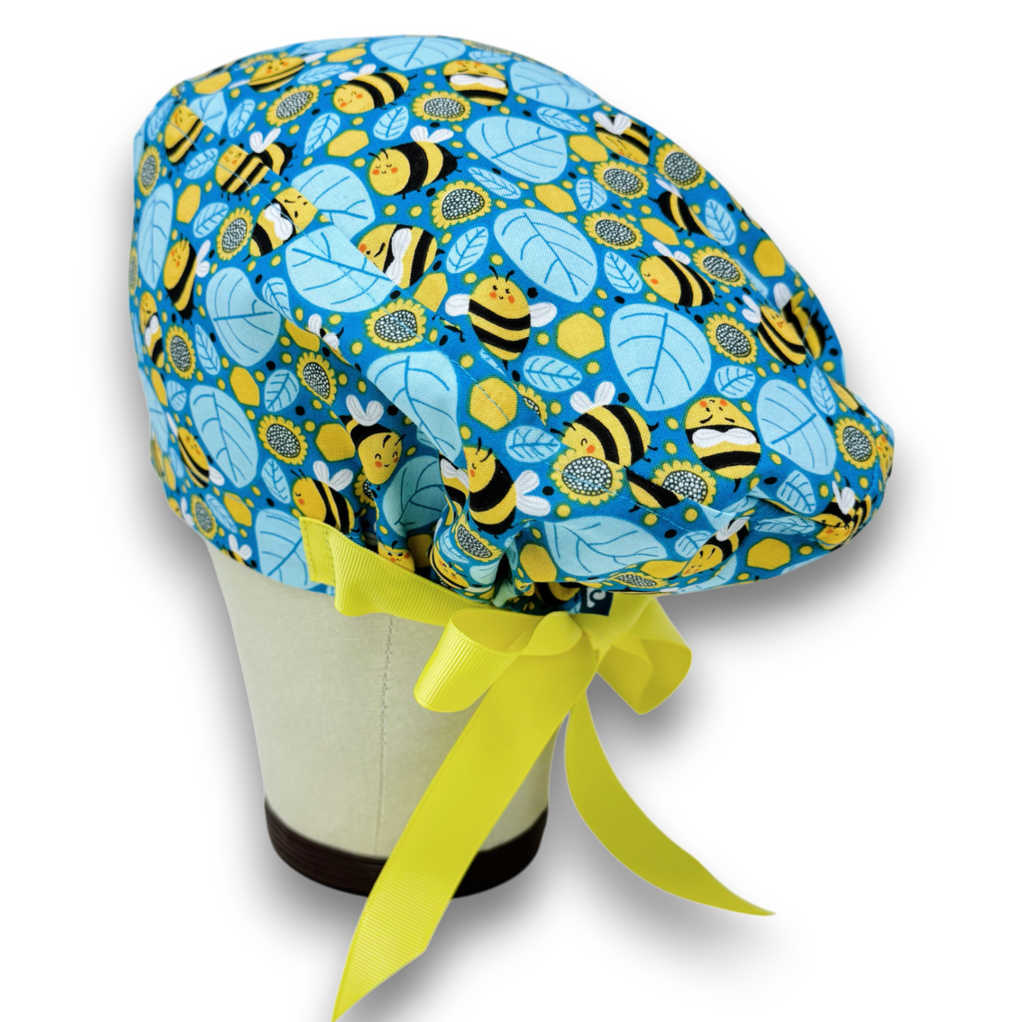 Bee Euro scrub cap with ties for Women by Paradise Caps. Euro PLUS style.
