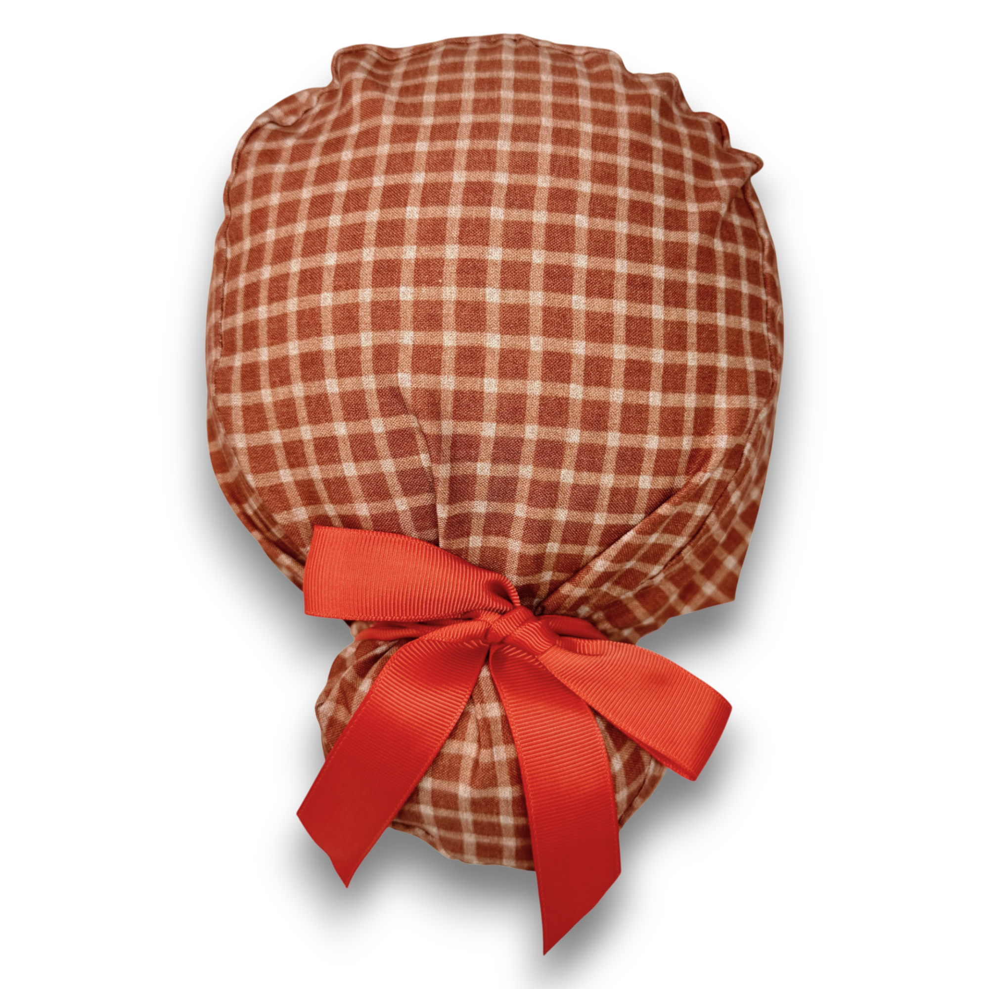 Rustic Check Euro scrub cap with ties for Women by Paradise Caps. Euro PLUS style.