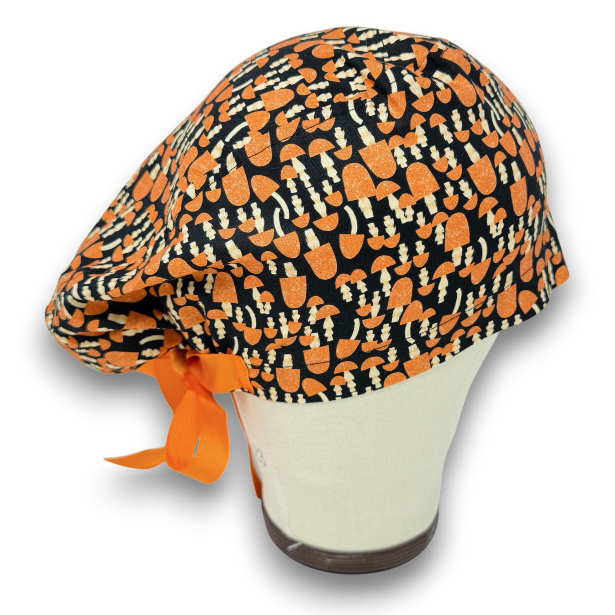Mushroom Euro scrub cap with ties for Women by Paradise Caps. Euro PLUS style.
