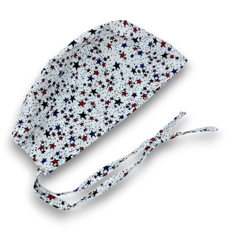 Star Skull tie-back style surgical scrub cap for men by Paradise Caps.