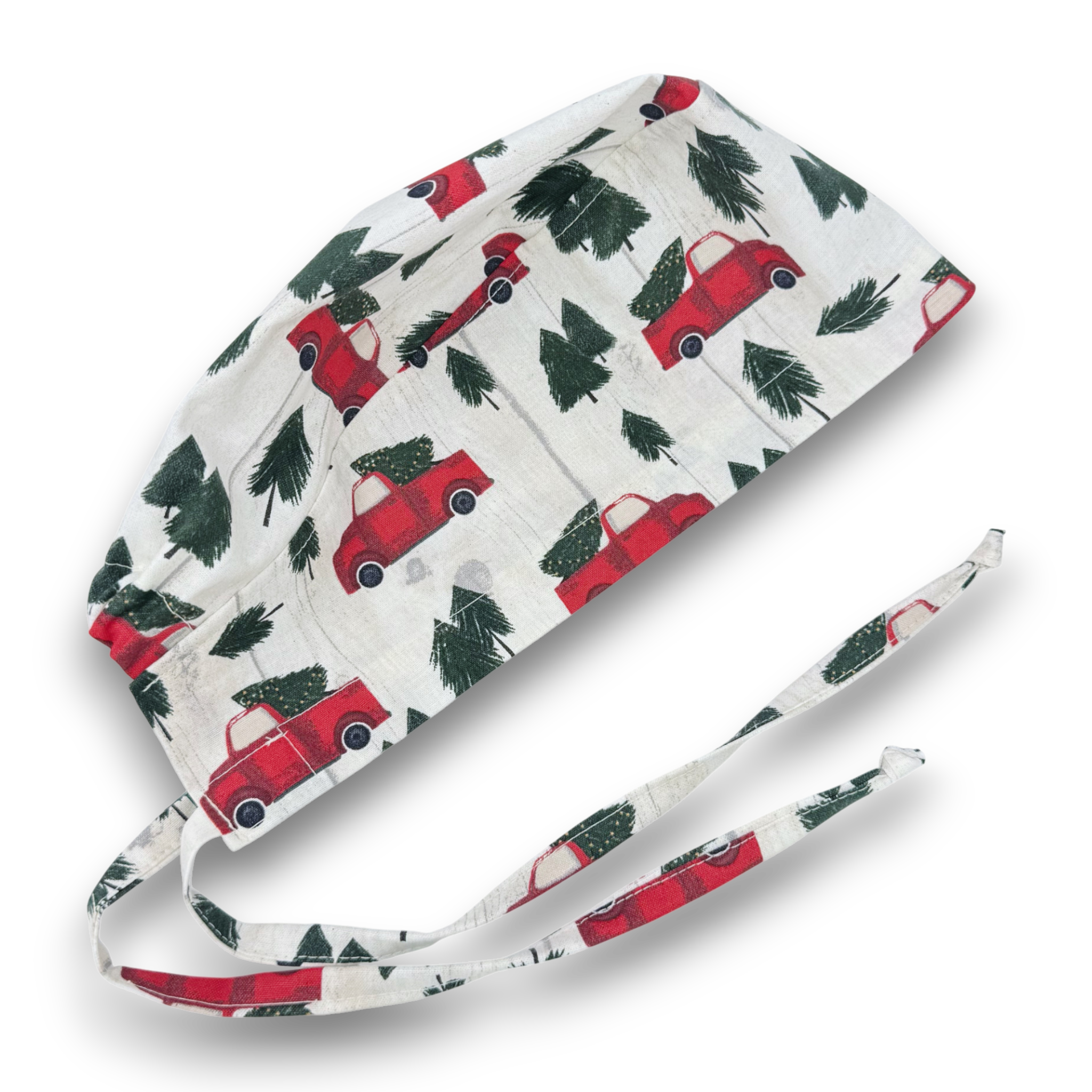 Christmas tree Skull tie-back style surgical scrub cap for men by Paradise Caps.