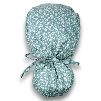 Floral Ponytail scrub cap for women with satin lined option by Paradise Caps.